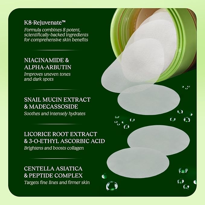 JiYu Toning Polish Pads - Korean Skincare for Dark Spots, 100 Count