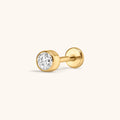 zCelestial Crystal Bezel Solitaire Push Pin Flat Back Earring