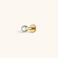 zCelestial Crystal Bezel Solitaire Threaded Flat Back Earring
