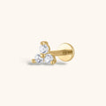 zCrystal Trinity Threaded Flat Back Earring