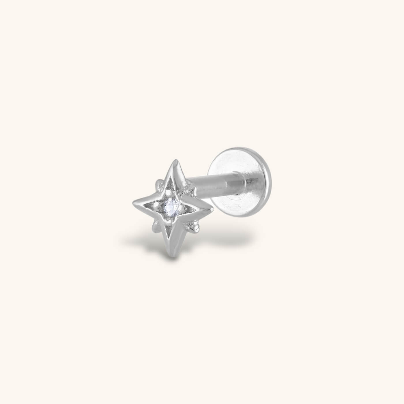 zNorth Star Threaded Flat Back Earring